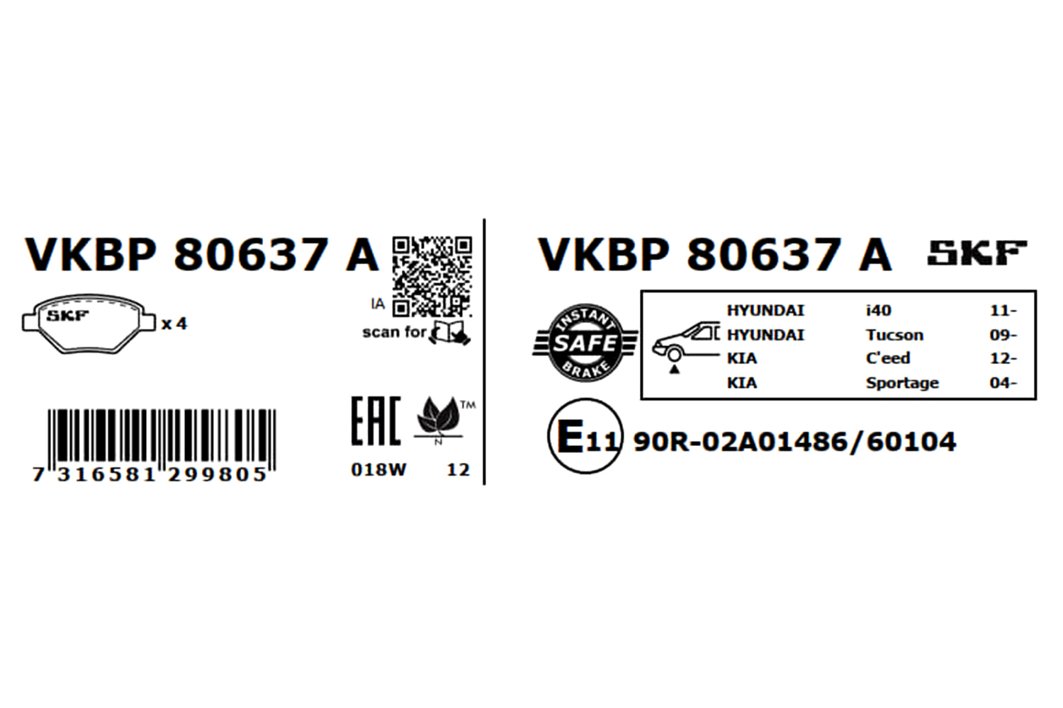 Placute frana SKF VKBP80637A